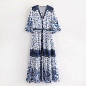 Aly Daly Women's Ethnic Floral Boho Dress - S
